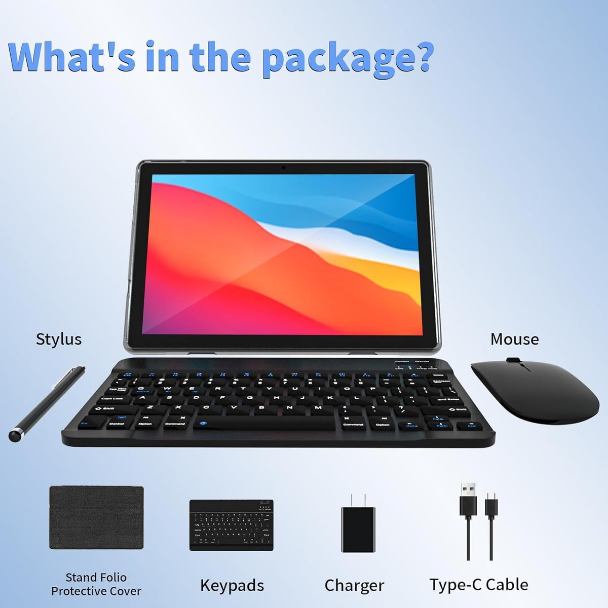 ECOPAD Android 15 Tablet, 10 Inch Tablets with Keyboard Mouse 12GB RAM + 64GB...
