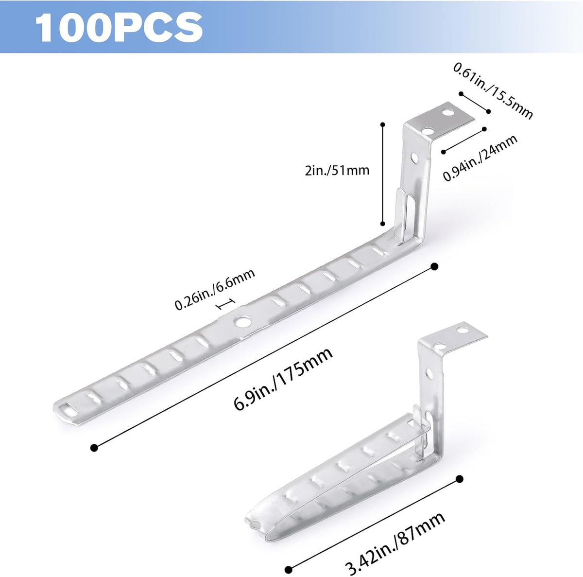 SIHAI Stud Wall Cable Support Clamps (100-Pack) - Galvanized Steel