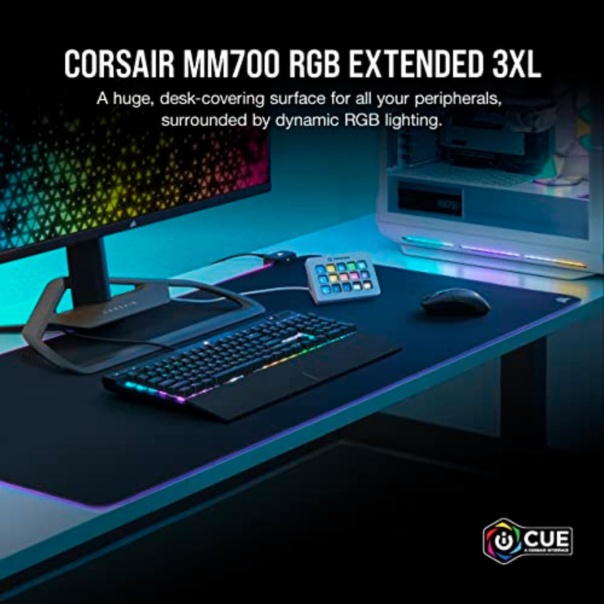 Corsair MM700 RGB Extended 3XL Cloth Gaming Mouse Pad/Desk Mat – Black