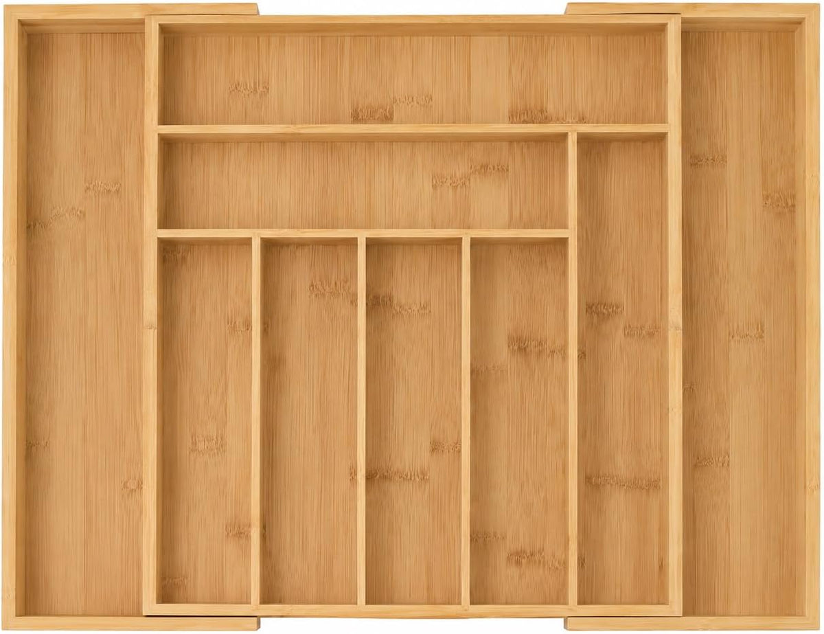 EVERLINE Expandable Bamboo Drawer Organizer for Kitchen Utensils