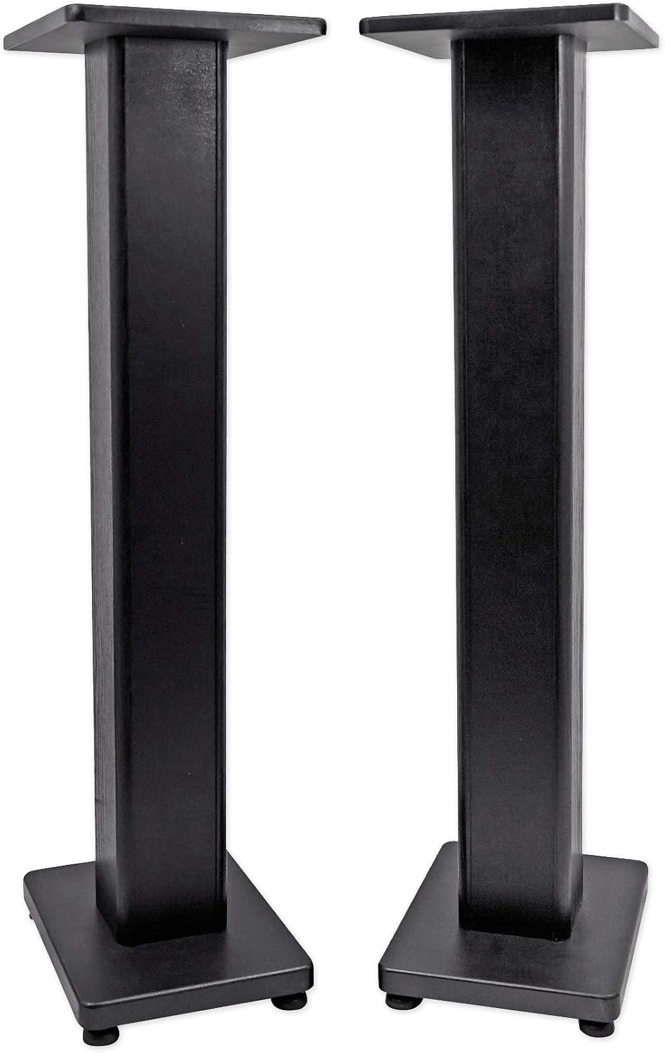 Rockville RHTSB Pair 36" Black Grain Bookshelf Speaker Stands