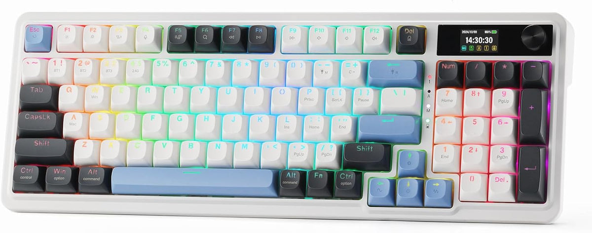Redragon K719 PRO Wireless 95-Key Gasket Gaming Keyboard, TFT Screen & Knob