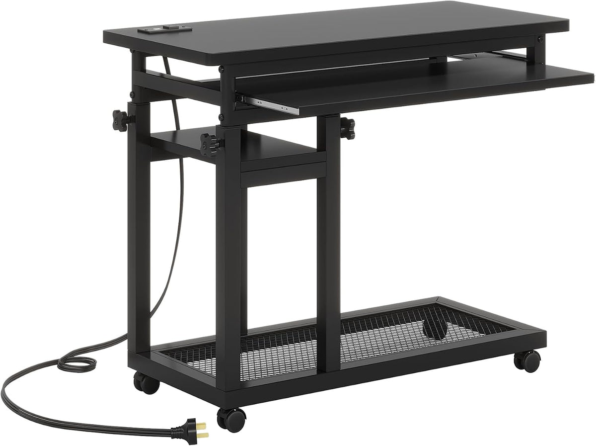 Tribesigns Small Portable Desk with Power Outlet, Height Adjustable Sofa Couc...