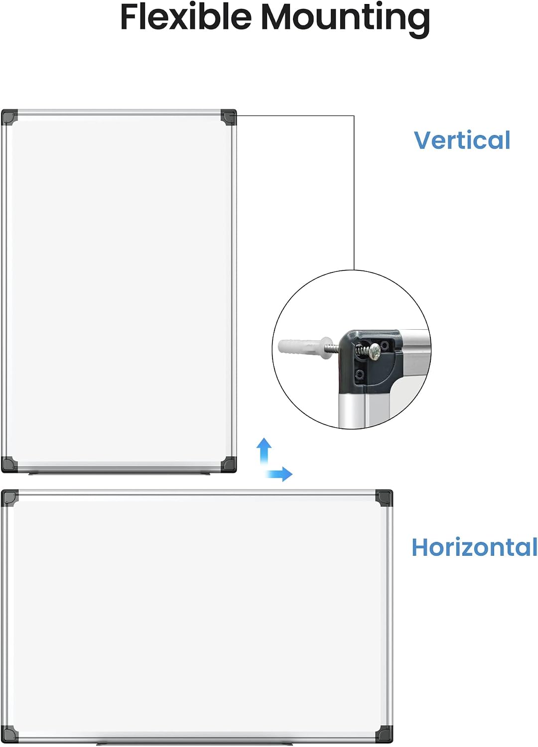 VUSIGN Magnetic White Board Kit for Wall 36" x 24", 1 Dry Eraser &a...