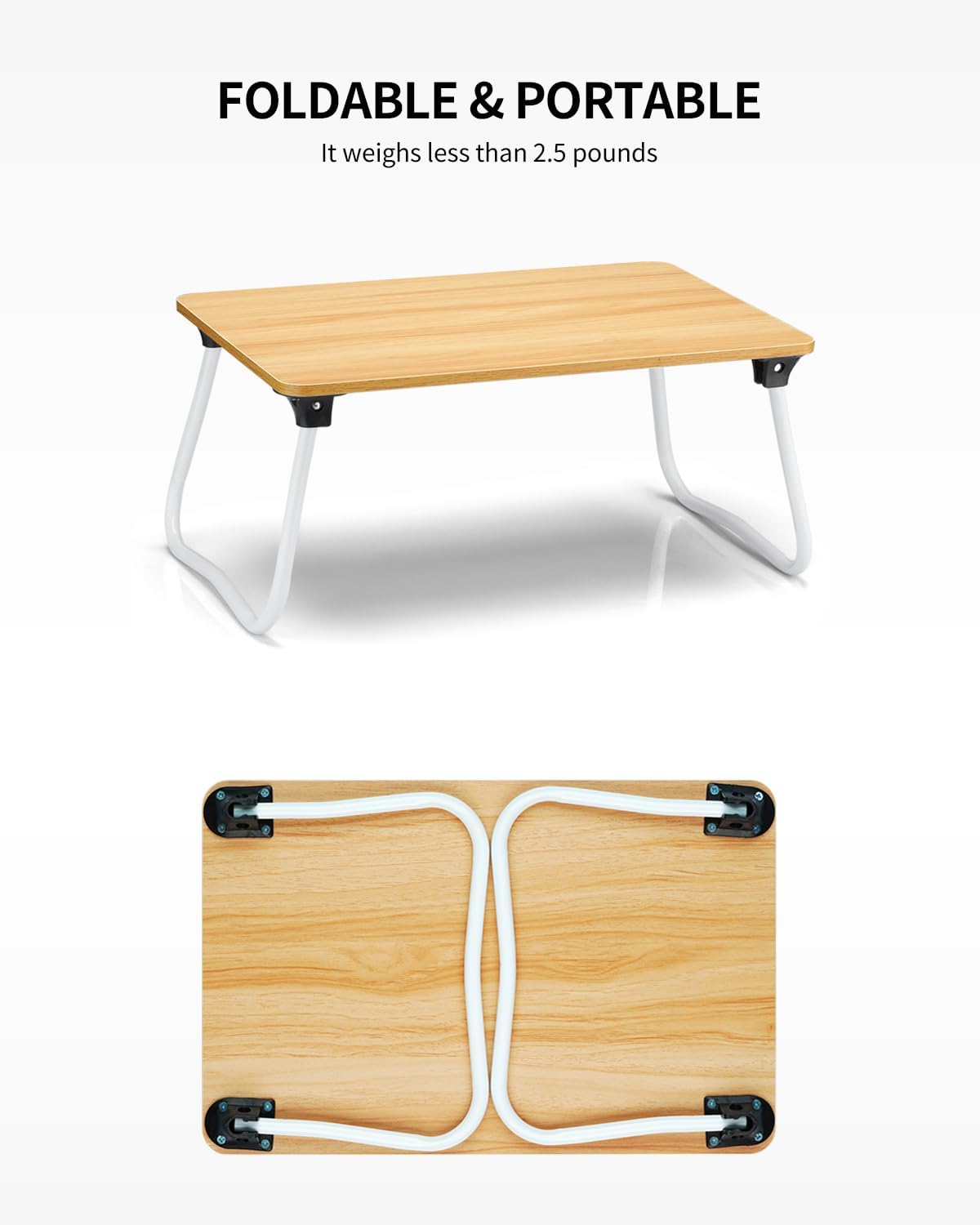 Ruxury Foldable Lap Desk Laptop Stand Bed Desk Table Tray, Breakfast Serving ...