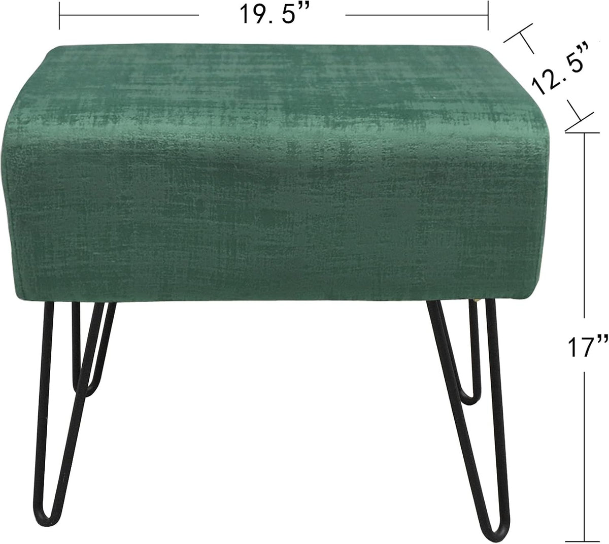 Dark Green Velvet Tufted Ottoman 19.5"x12.5"x17" Entryway Benc...