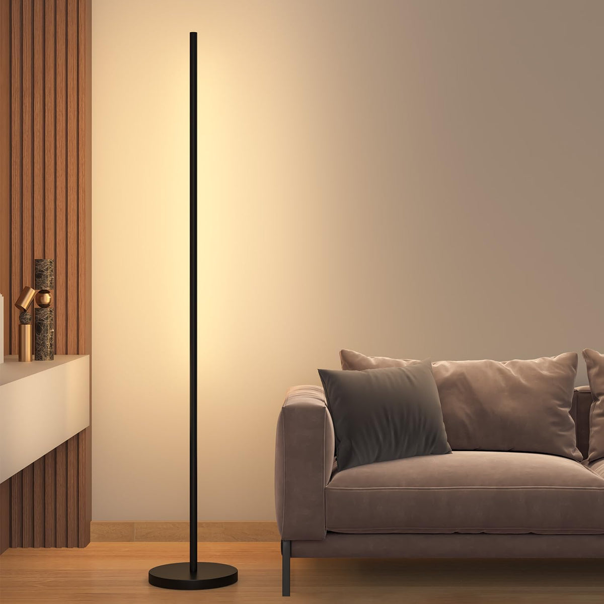 LED Corner Floor Lamp, 360°Rotating Head, Super Bright 1800LM Dimmable Minima...