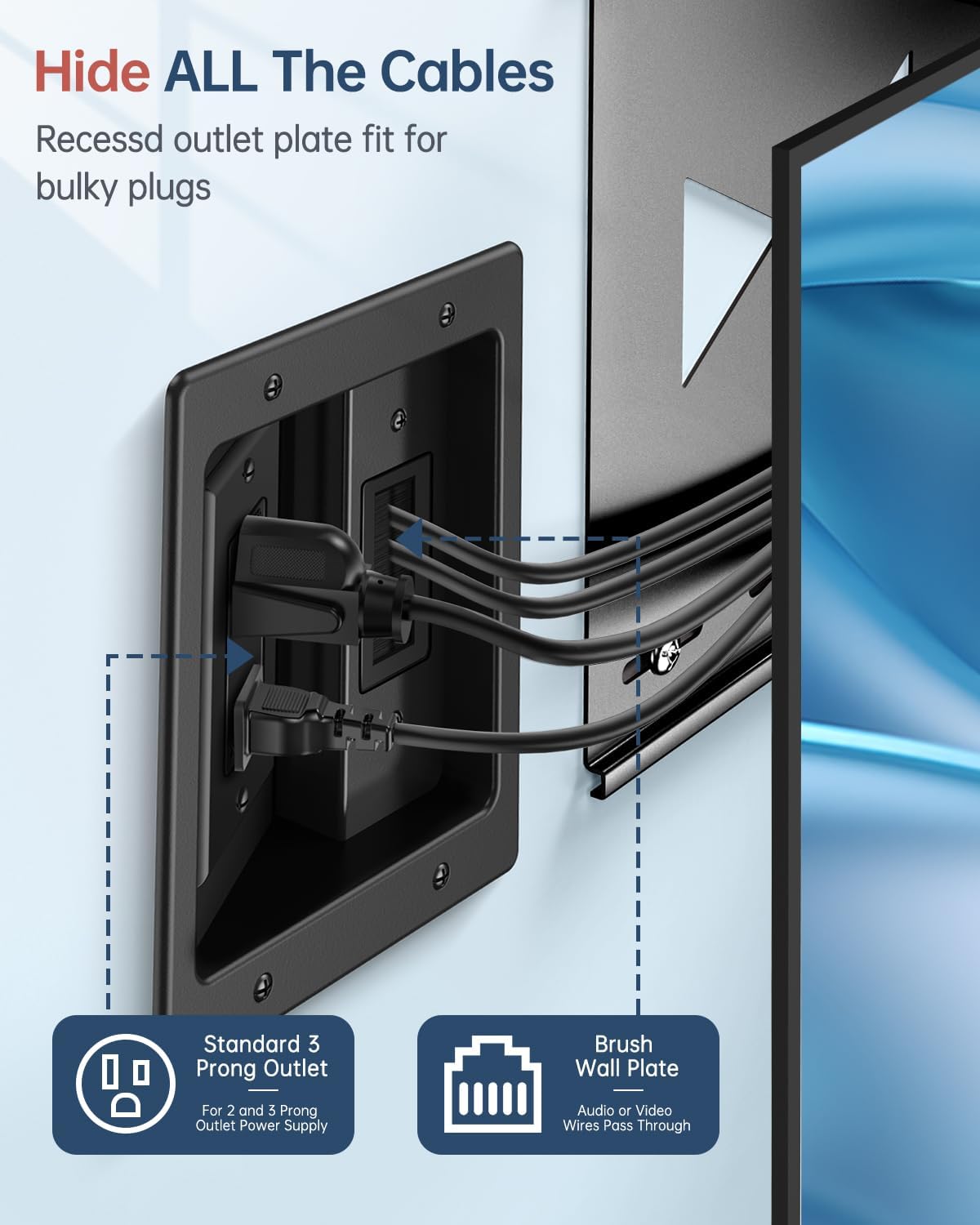 ELECPOW in Wall Cable Management Kit, Hide TV Power Cables & Low Voltage ...