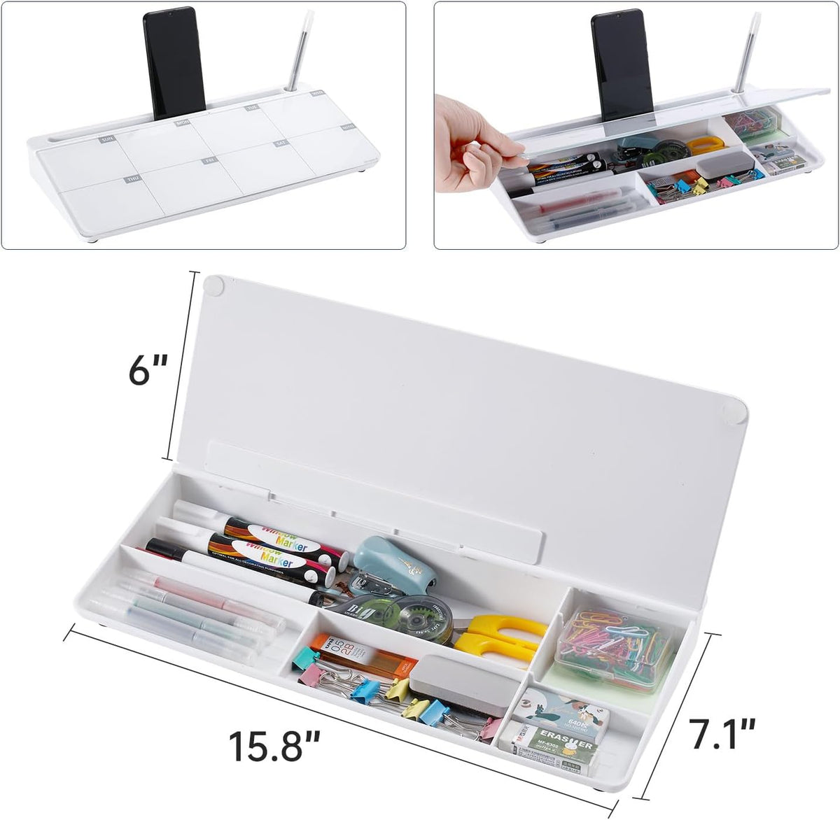 TSJ OFFICE Whiteboard Weekly Dry-Erase-Board - Desktop White Board Calendar D...