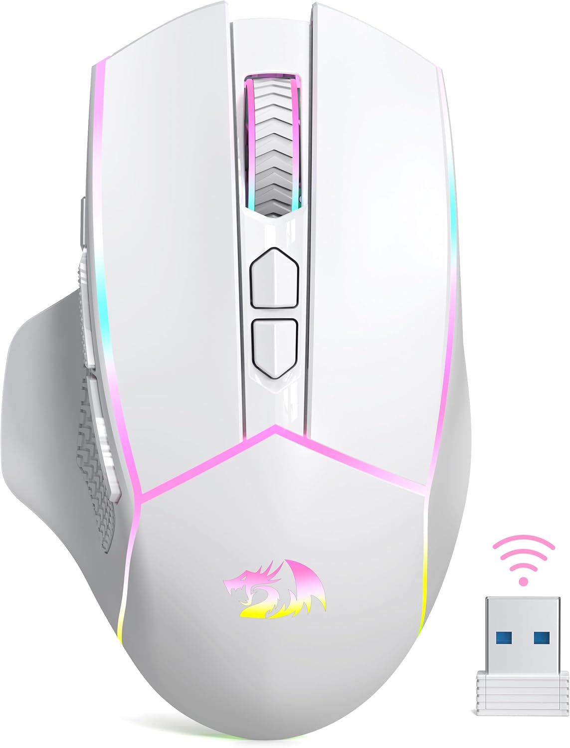 Redragon Wireless Gaming Mouse, Tri-Mode 2.4G/Bluetooth/USB-C, 7 Programmable...