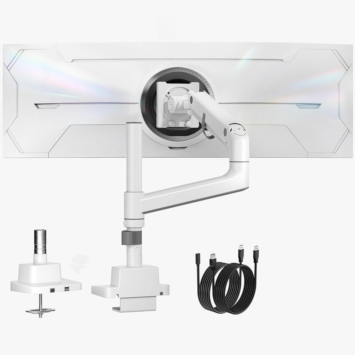 monTEK Ultrawide Monitor Arm Max 57",Height Adjustable 25.5",with U...