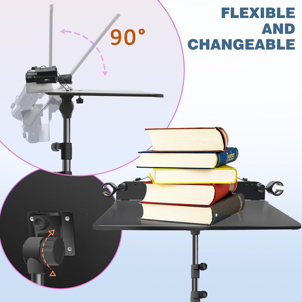 5 in 1 Dual-use Sheet Music Stand & Desktop Book Stand, Height Adjustable...