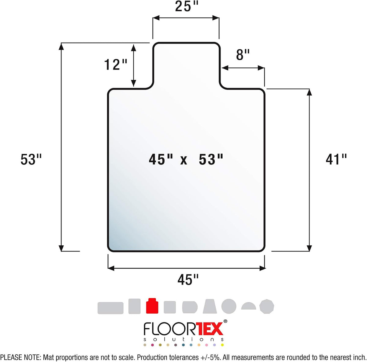 Floortex Advantagemat Chair Mat with Lip, 45" x 53", Designed for L...