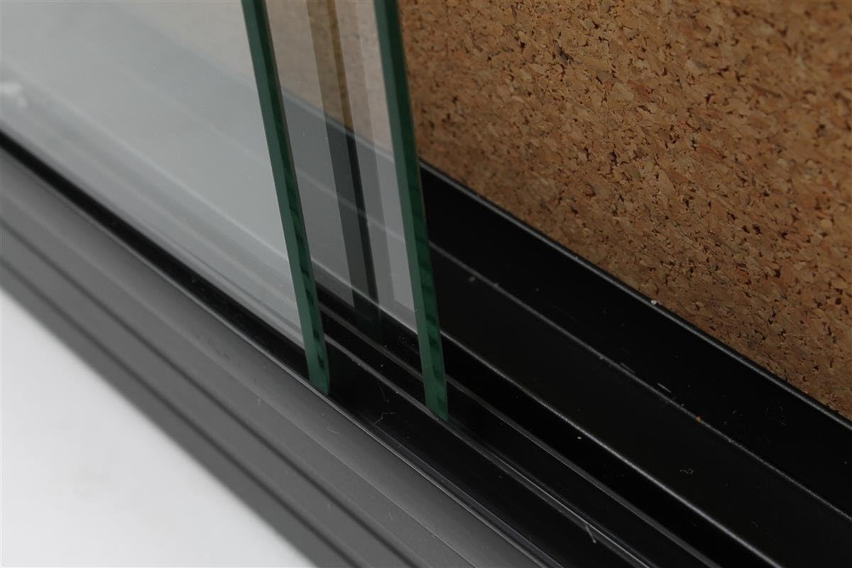 Displays2go Enclosed Cork Bulletin Board with Sliding Glass Door