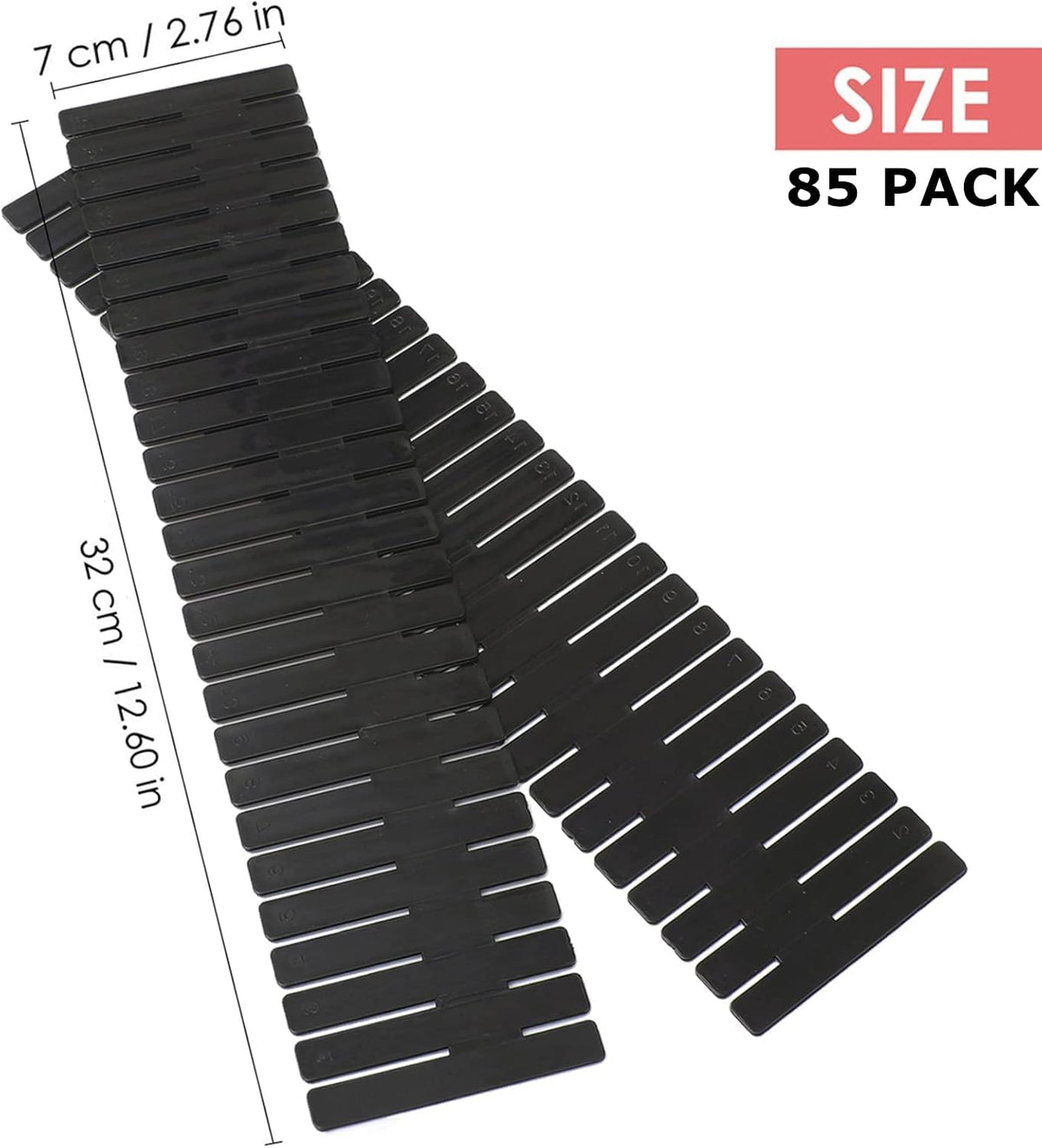 85Pcs Drawer Dividers, Adjustable Drawer Organiser, Cut at Will for Tidying C...