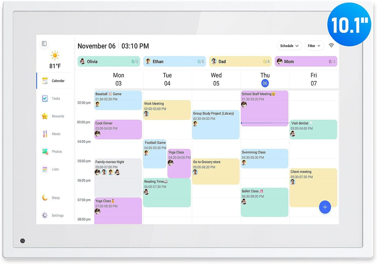 Digital Calendar, 10.1 Inch Smart Electronic Desk Calendar & Chore Chart,...
