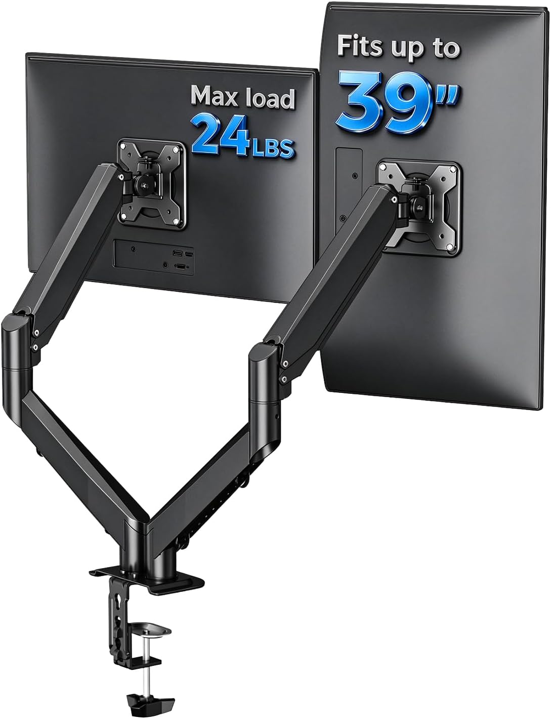 Pholiten Heavy Duty Dual Monitor Arm for 17-39" Screen, Up to 24lbs Each