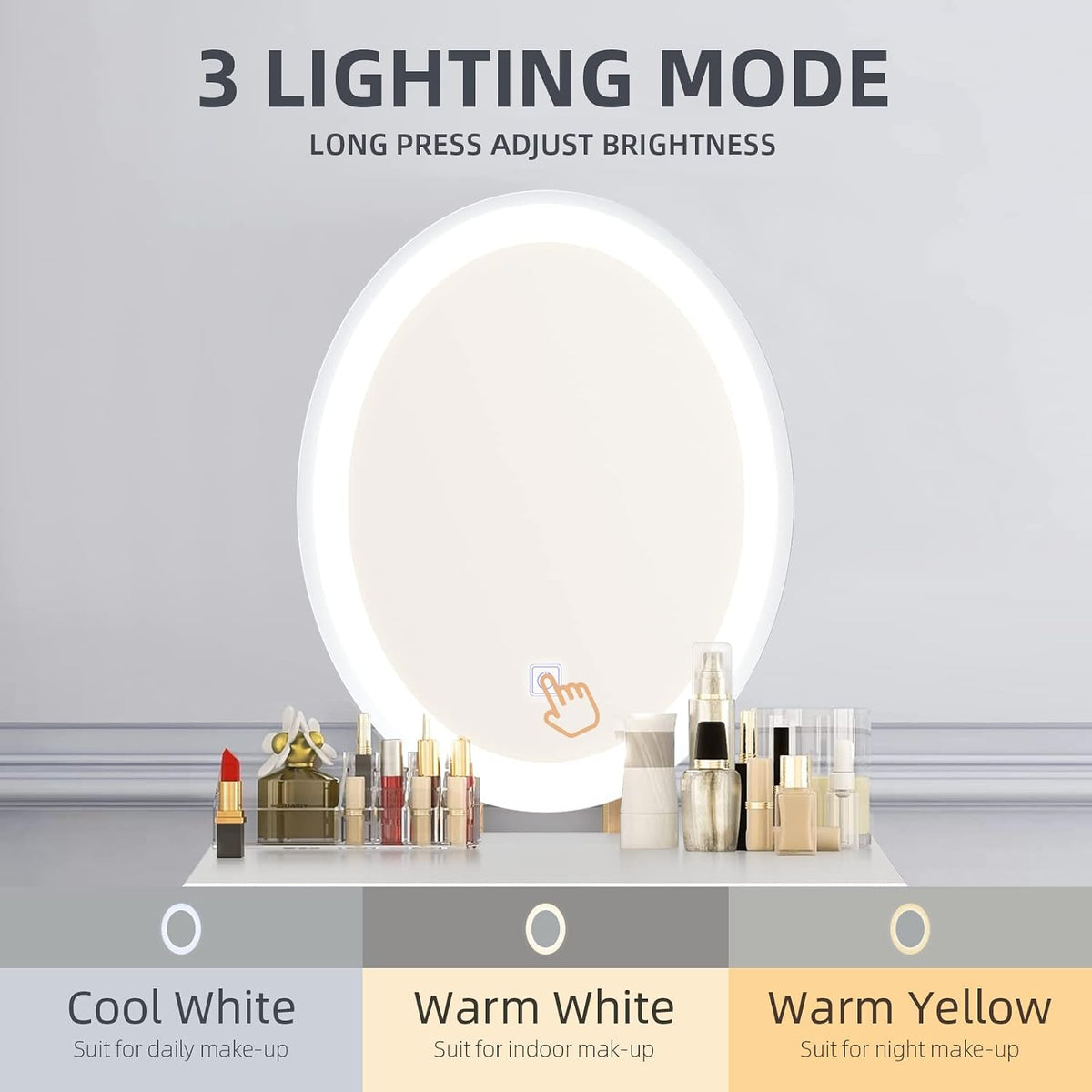YOURLITE Small Makeup Vanity Desk with Mirror and Lights