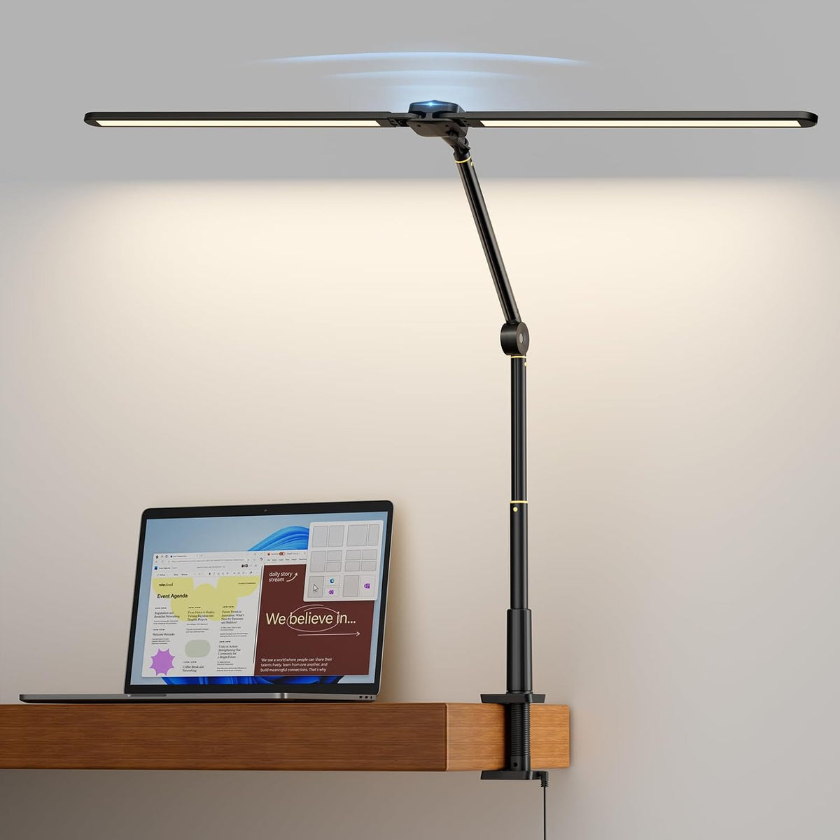 Dual Head Ring Light for Streaming, Sensor Switch Desk Video Light