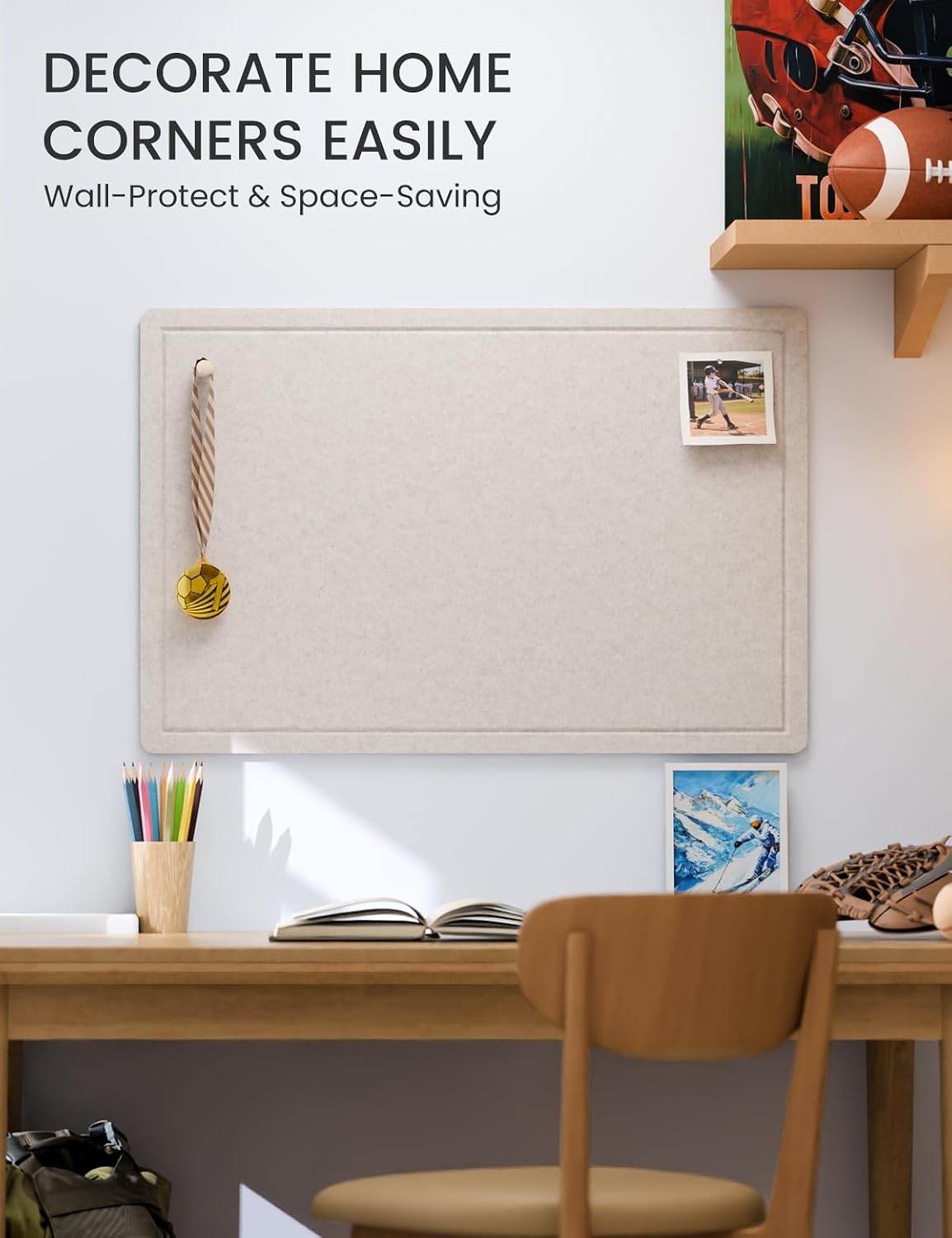 Fluxynara Felt Bulletin Board,35.4"x23.6", Oatmeal