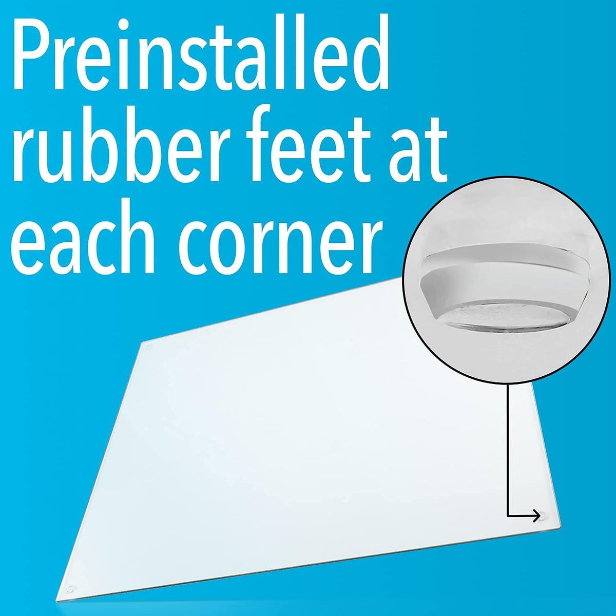 IMPRESA Clear Tempered Glass Desk Mat - 19 x 24 in, Clear - Table Protector &...
