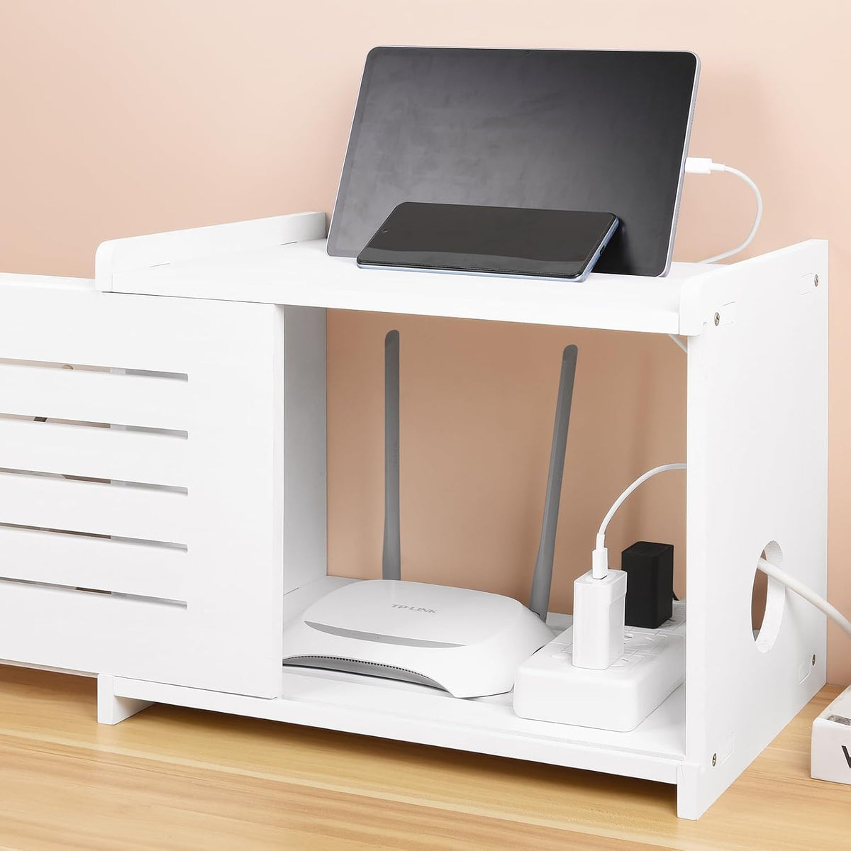 Wood Router Shelf Projector Shelf Projector Stand Router Storage Box Modem Ca...