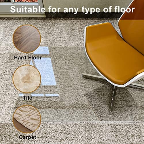 GLSLAND 36" x 46" Office Chair Mat for Carpet, Tempered Glass Floor...
