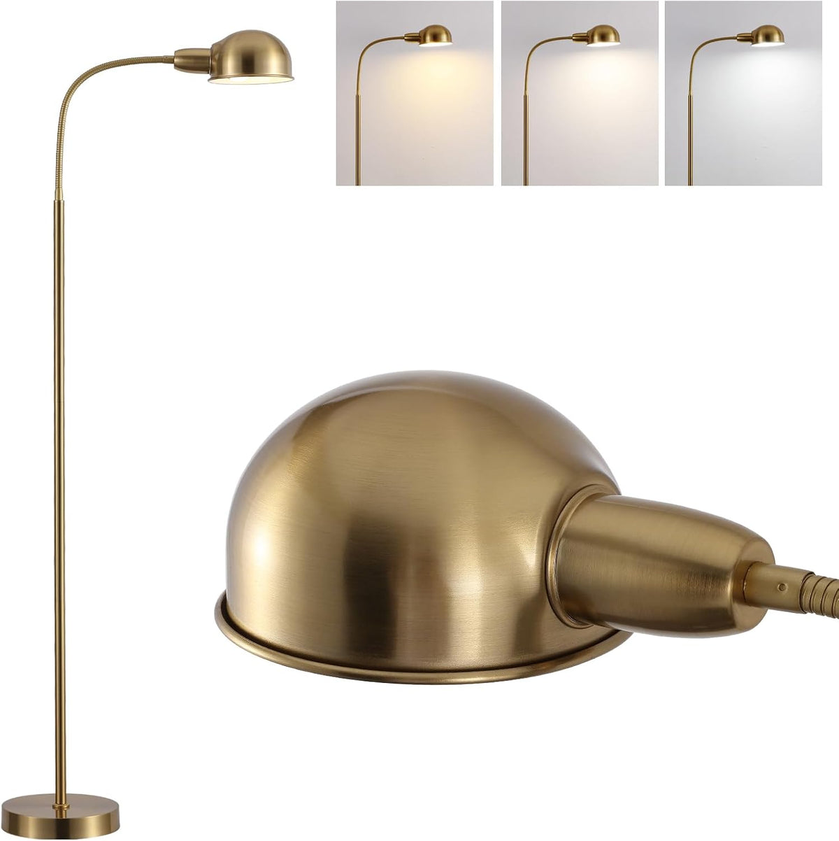 Adjustable Floor Reading Lamp Standing Lamps with Remote Control Gooseneck an...