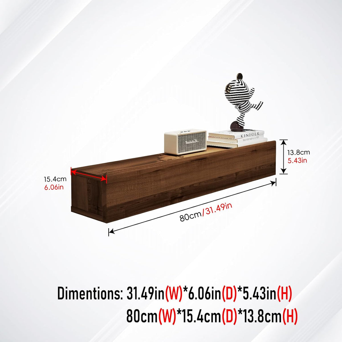 Floating Solid Wood Console Table, 32'' Wall Mounted Narrow Entryway ...