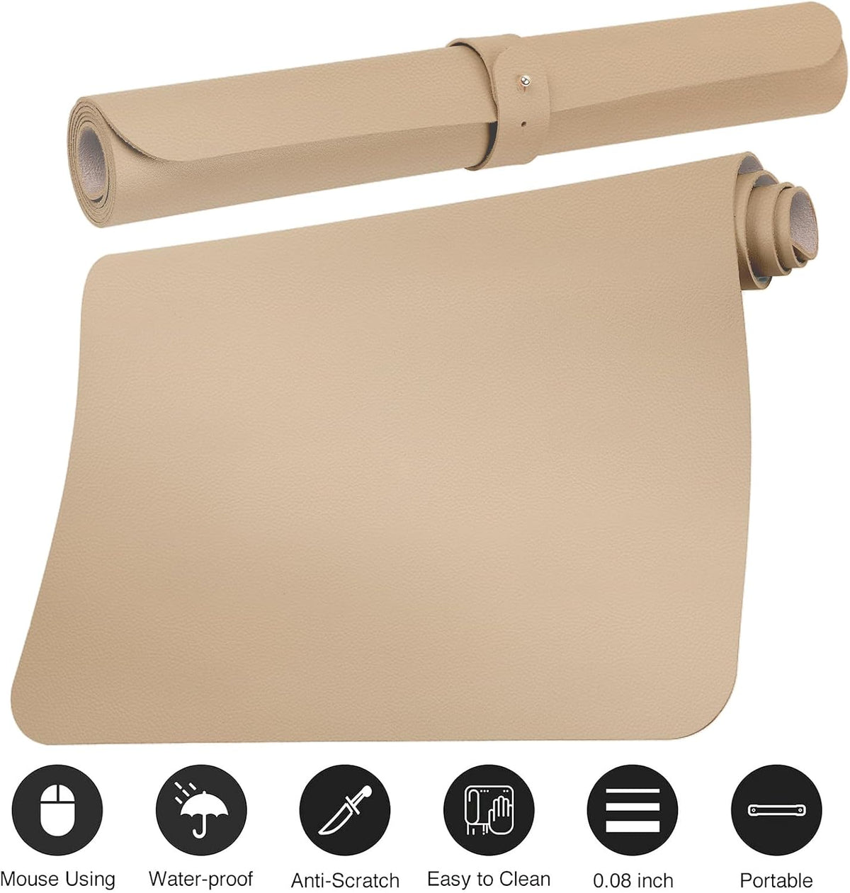 Boutilon Leather Desk Pad Protector,Non-Slip Mouse Pad,Laptop Desk Pad,Office...
