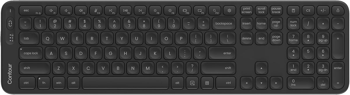 Contour Balance Keyboard: Full-Size Wireless Keyboard with USB Receiver, US L...