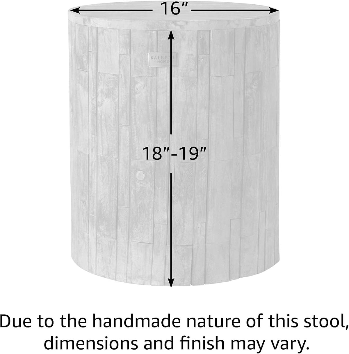 Patio Sense 62420 Elyse Round Rustic Garden Stool Wood Outdoor Seating & ...