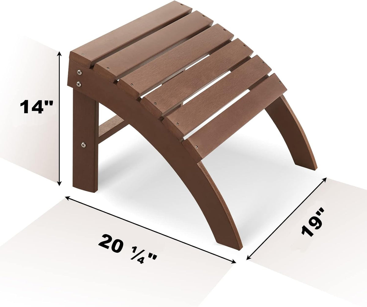 Psilvam Adirondack Ottomans, Adirondack Chair Footrest, Brown