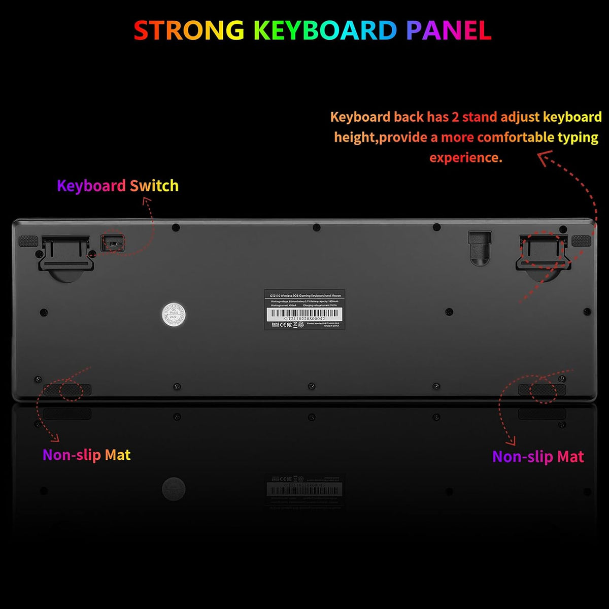 Wireless RGB Gaming Keyboard and Mouse - Rechargeable RGB Backlit,Long Batter...