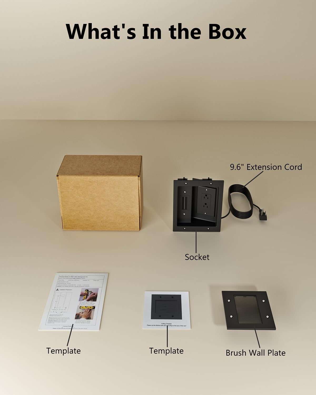 FORGING MOUNT in-Wall Cable Management Kit with Recessed Power Outlet Box,Cor...