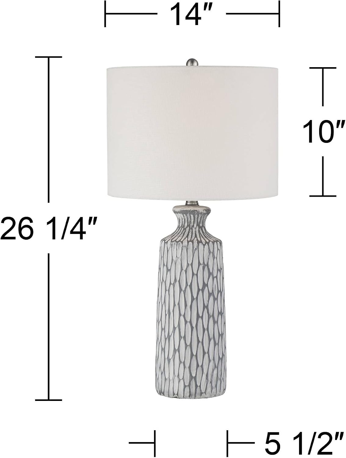 Patrick 26 1/4" Tall Table Lamp Gray Whitewash Ceramic Modern