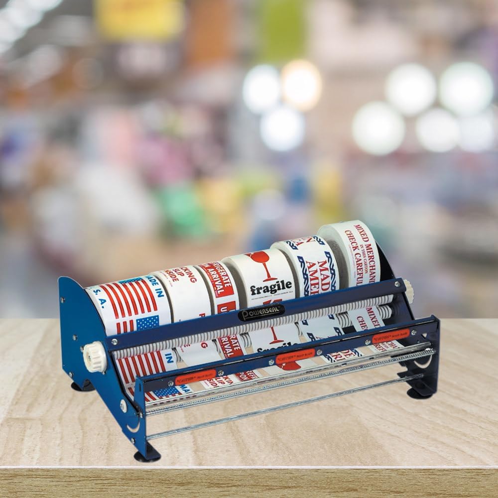 BOX USA SL9518 Steel Manual Table Top Label Dispenser, 1" Core, 18"...