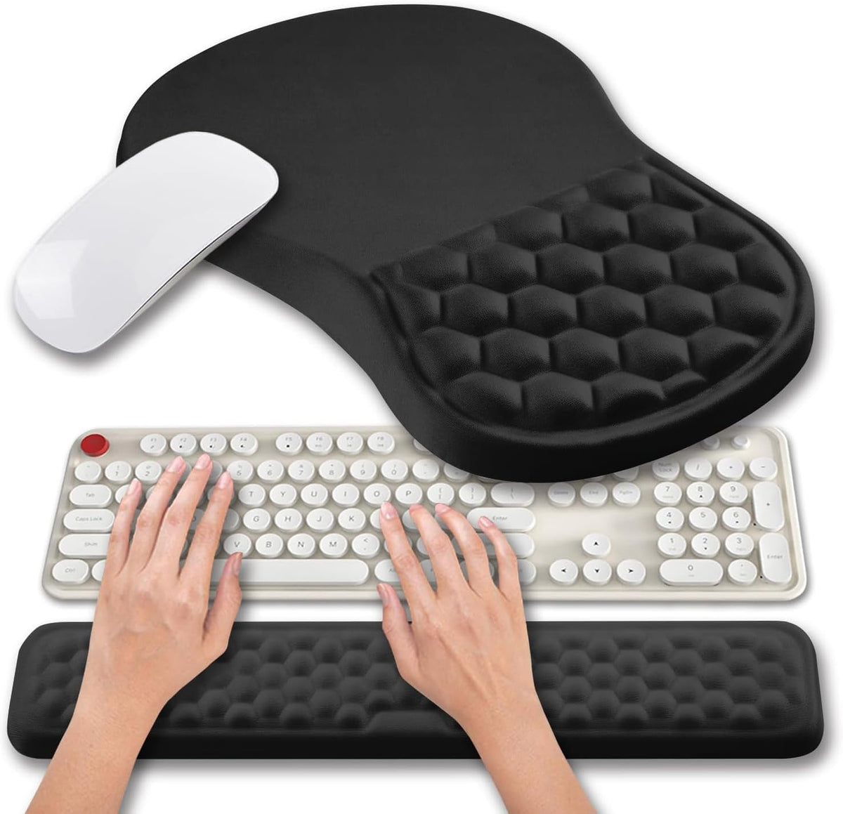 Hokafenle 2 in 1 Ergonomic Mouse Pad Wrist Support & Wrist Rest for Compu...