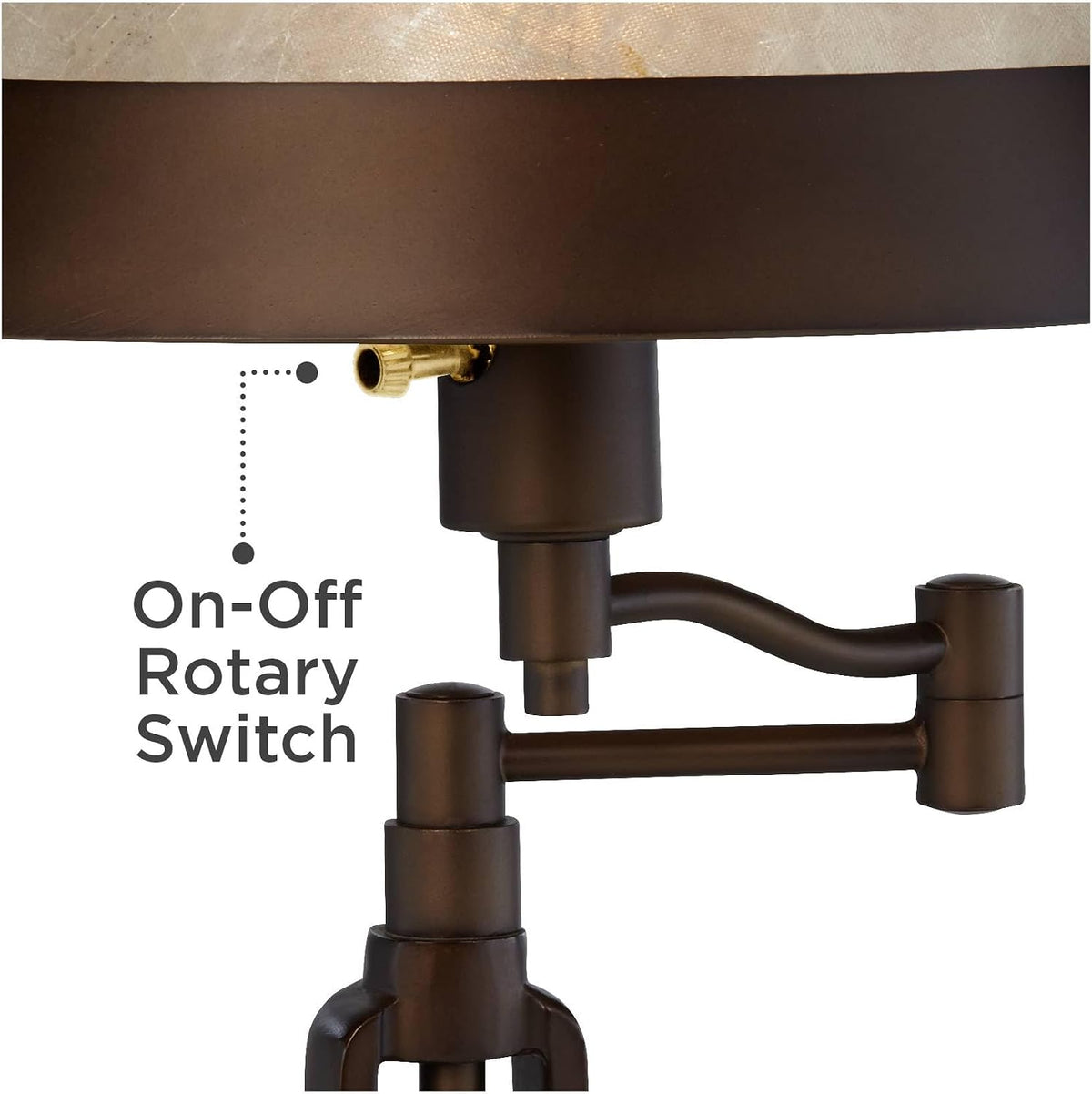Samuel 21 1/4" High Bronze Brown Desk Lamp USB Mica Shade Swing Arm