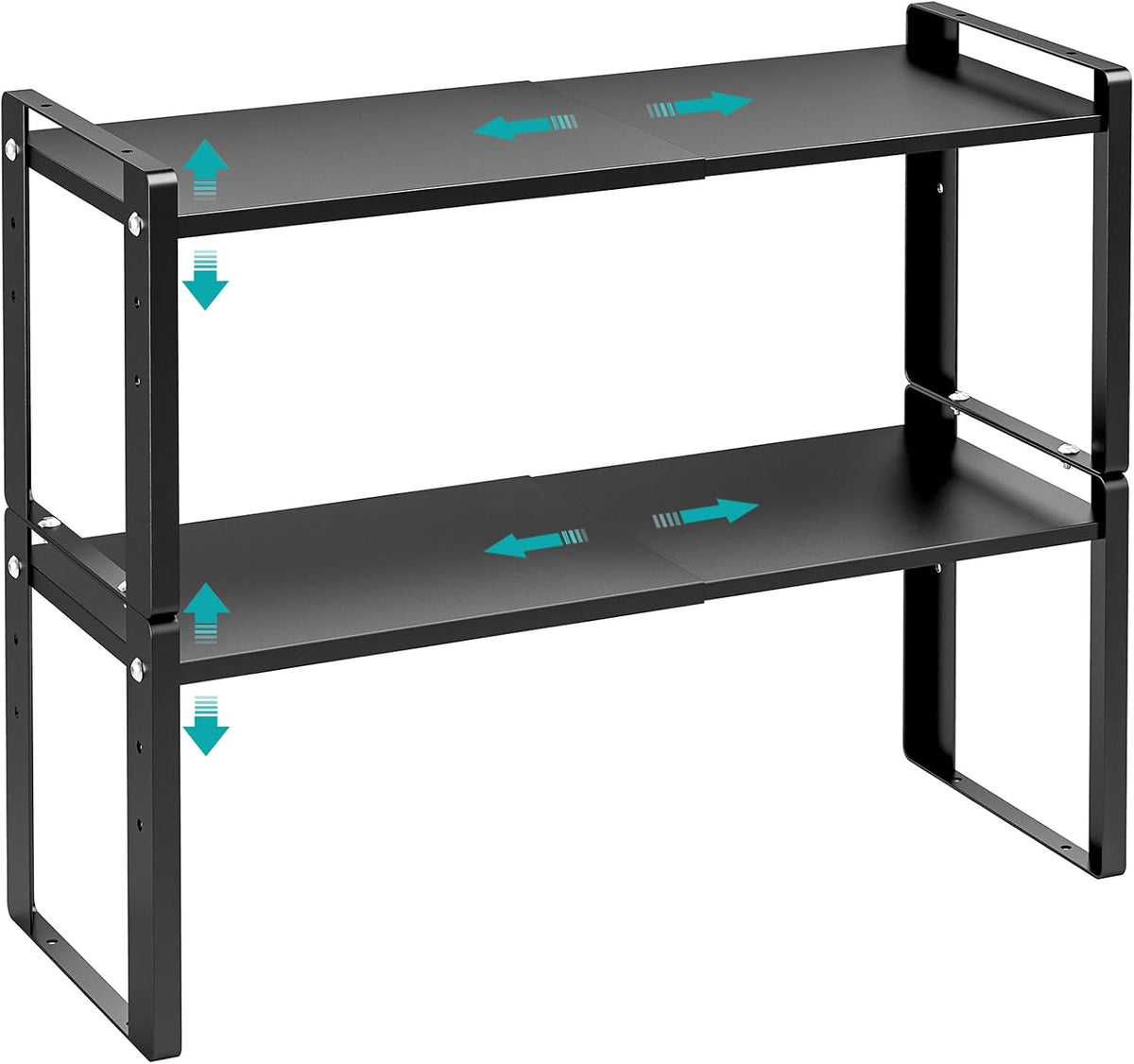 2 Pack Expandable Cabinet Organizer Shelves, 88lbs High Weight Capacity, Stac...
