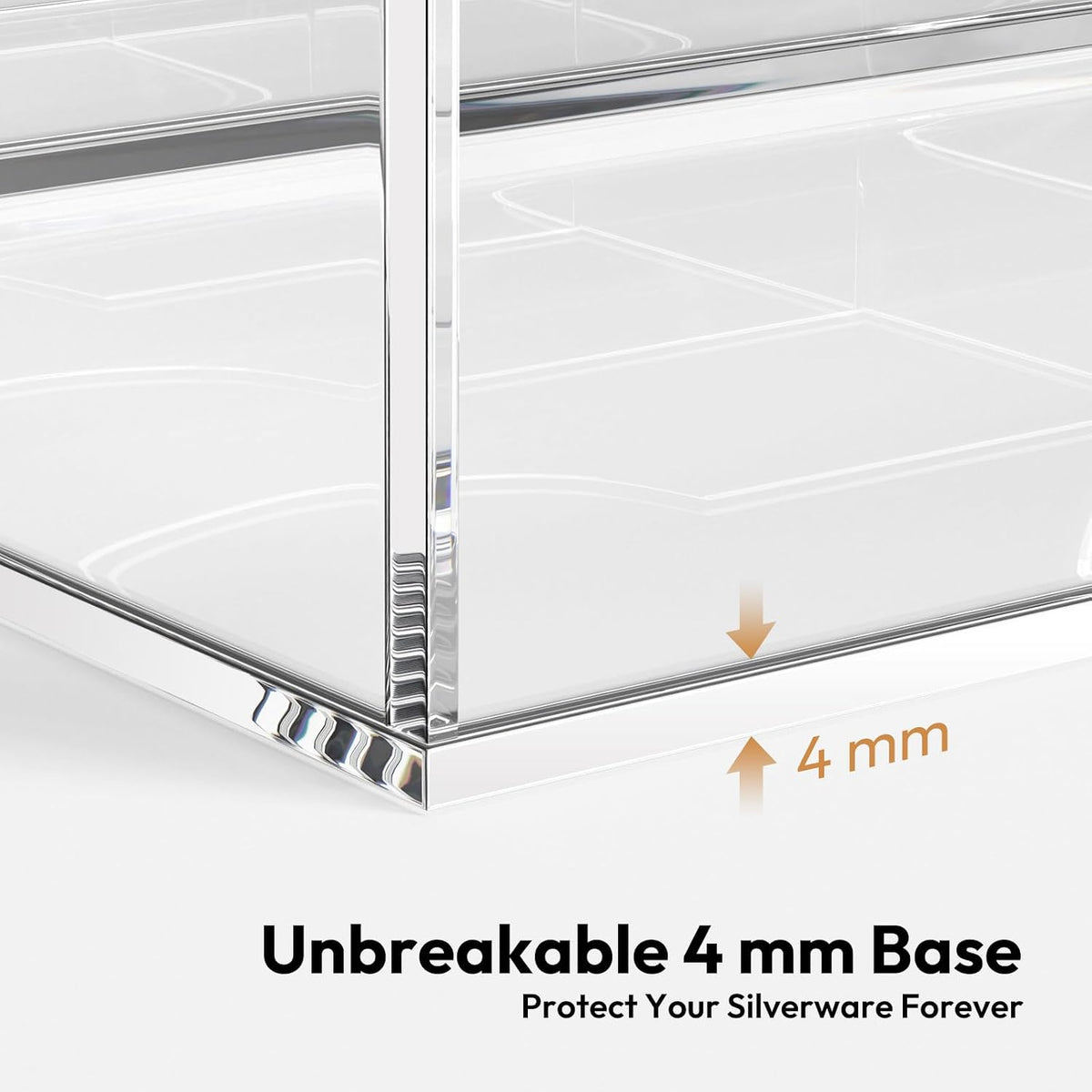NIUBEE Acrylic Utensil Silverware Tray for Drawer, Clear Cutlery Organizer