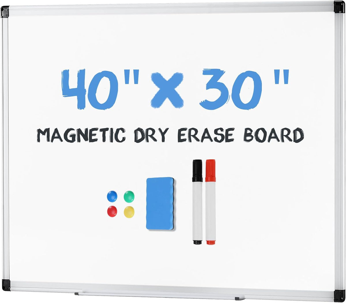 OLIXIS 30" x 40" Magnetic White Board, Dry Erase Board for Wall, Wh...