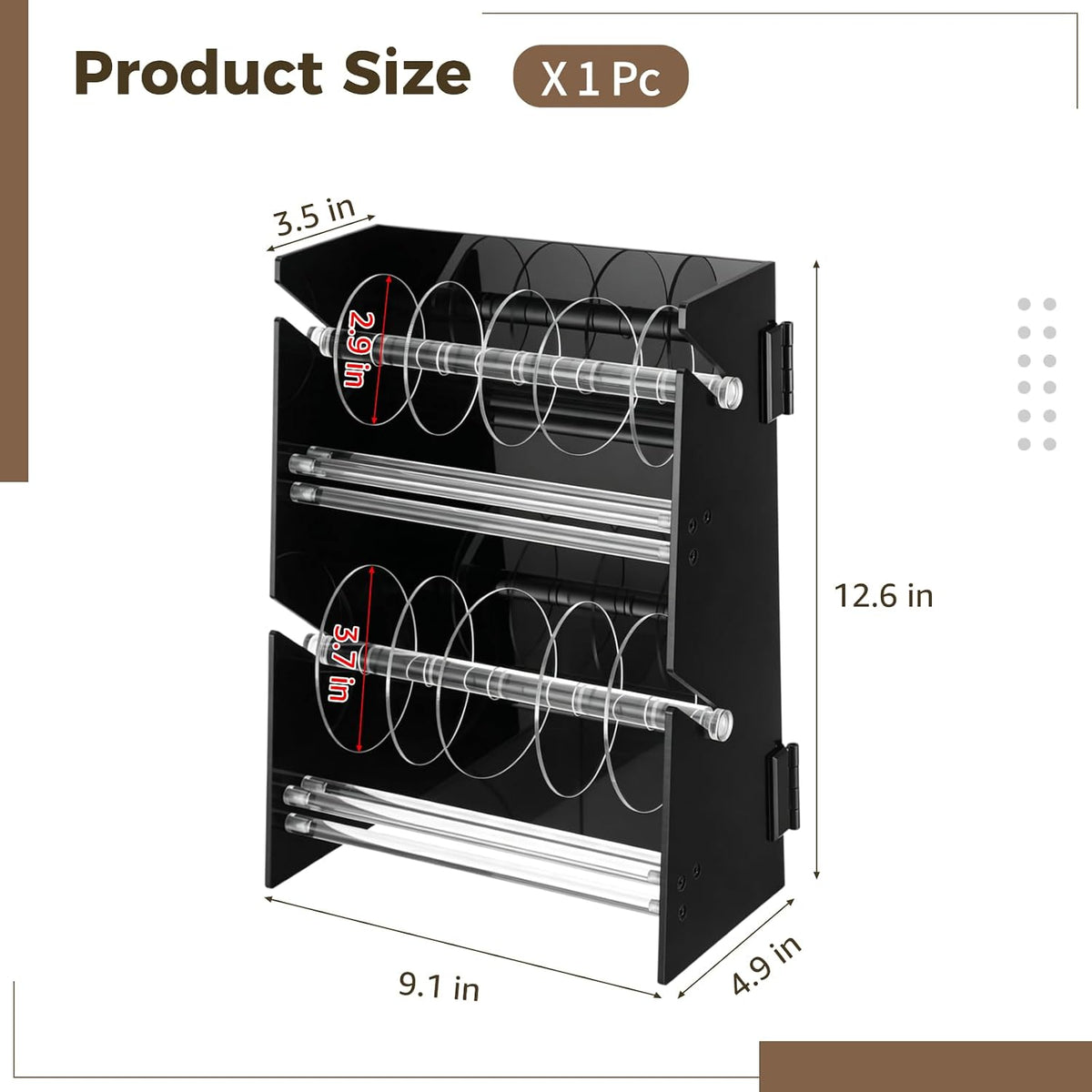 Sticker Dispenser,2-Layer Acrylic Sticker Roll Holder with 12 Sticker Rolls,S...
