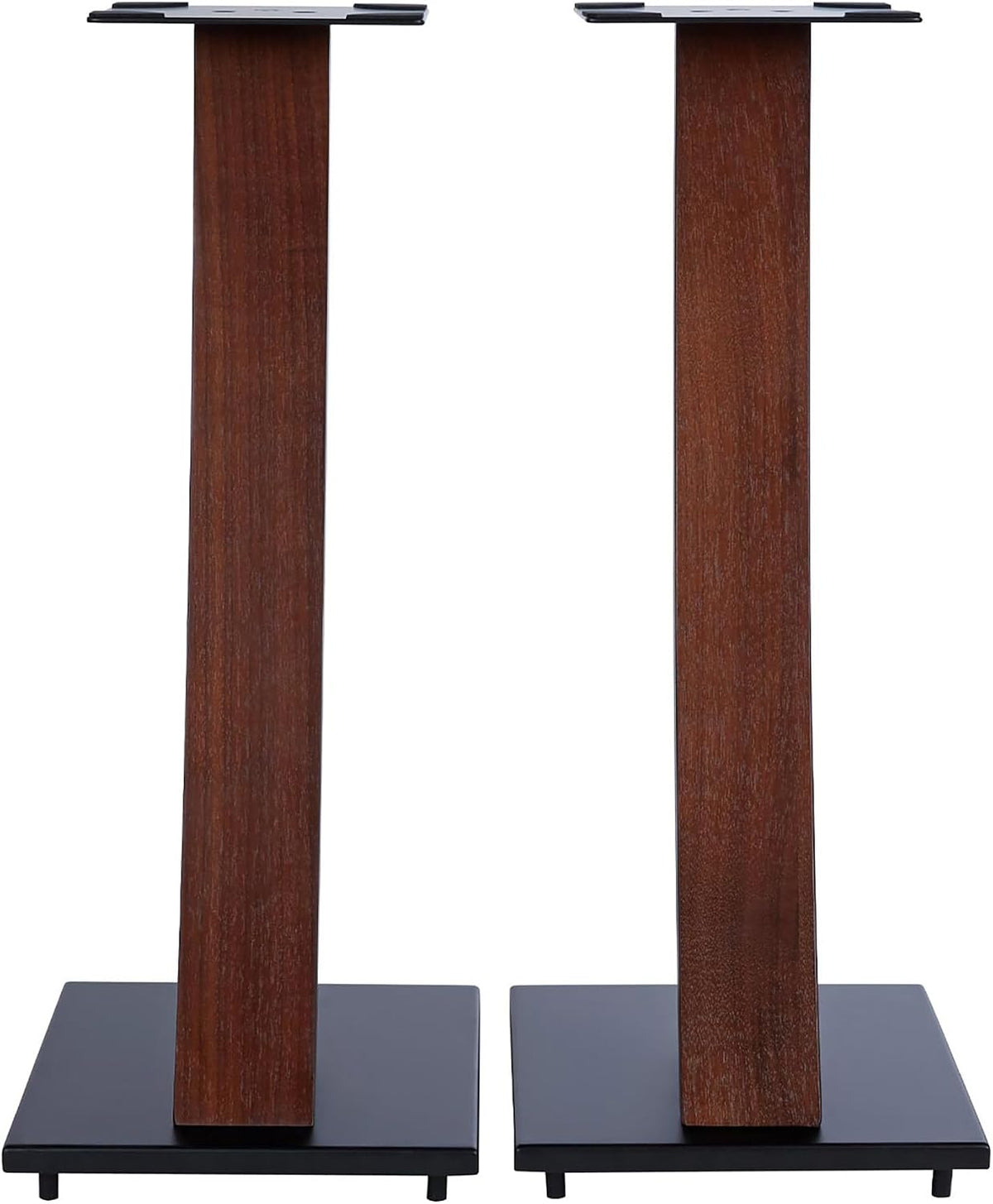 EXIMUS One Pair Fixed Height Universal Speaker Floor Stands with Real Wood - ...
