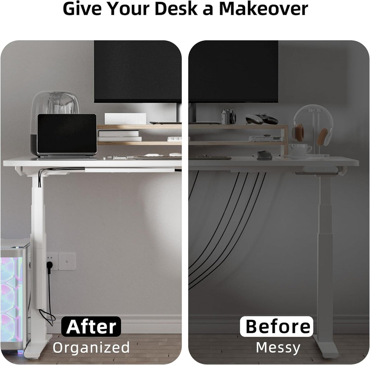 YECAYE 157in Cable Management Cord Organizer, Cable Raceway, White