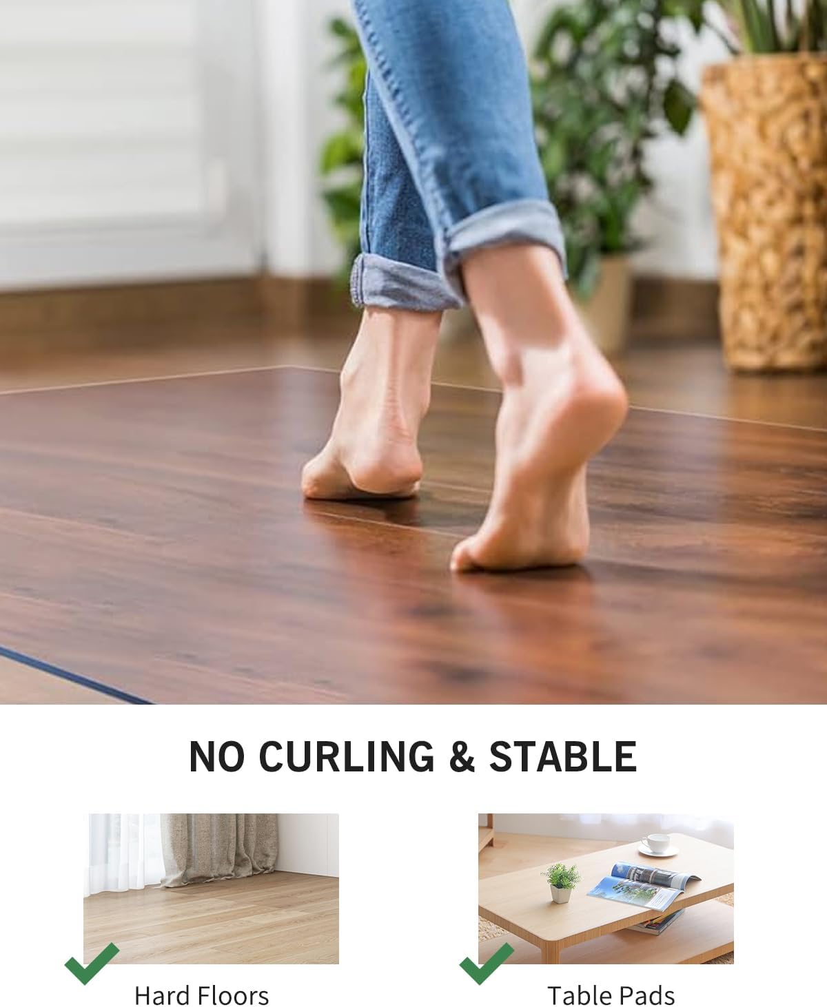 Clear Floor Mat for Home, 5'×8' Large Non-Slip Durable Plastic Rug