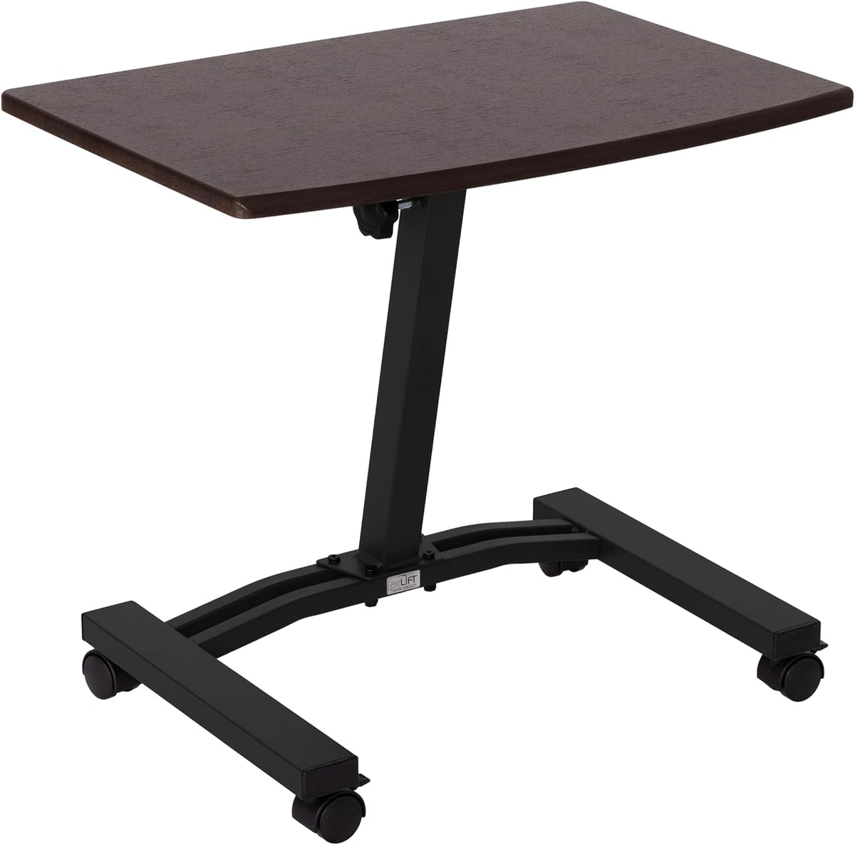 Seville Classics Airlift Mobile Laptop Table, Walnut, 24" Wide Desktop