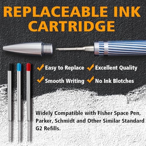 Cool Hand Titanium Alloy Bolt Action Pens, with a Refill, 5.35'' Silver