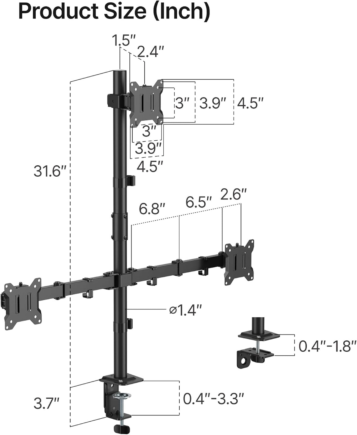 monTEK Triple Monitor Stand for 17-32" Screens, 22 lbs Each