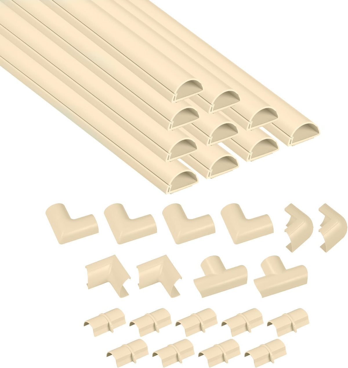 D-Line 157in Cord Cover Kit, Self-Adhesive Wire Hiders, Paintable Cable Racew...